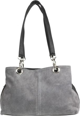 Girly HandBags Girly HandBags Italian Suede Leather Shoulder Bag (Dark Grey)(Size: W 30, H 20, D 10 cm (W 12, H 8, D 4 inches))