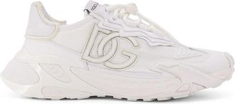 Dolce & Gabbana Logo Patch Lace-Up Sneakers Made in Italy - Heren - Sneakers - Wit - 41 EU - Leer - Schoenen