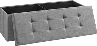 Calicosy Caja de almacenamiento con 2 compartimentos interiores L110 cm - Gris