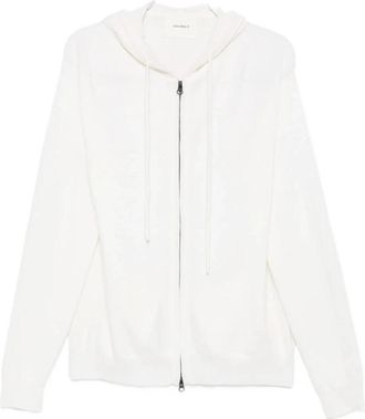 Lisa Yang Lilia Hooded Zip-Up Sweater - Heren - Vesten met rits - Wit - XL - Kasjmier - Hoodies & sweatvesten