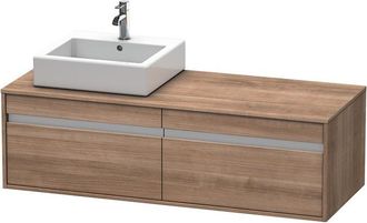 Duravit Duravit Ketho Mueble De Pared 6697, 2 Extra&iacute;bles, 1400mm, Para 1 Lavabo De Montaje Superior, Izquierda, Color (frente/cuerpo): Cerezo Del Tesino - Kt6