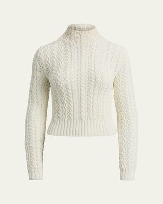 Ralph Lauren Collection Cotton-Silk Funnel-Neck Sweater