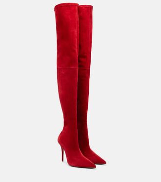 Christian Louboutin Miss Z 100 suede over-the-knee boots