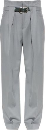 The Attico Broek Met Riem - Dames - Wijde Broeken - Grijs - S - Wol - Broeken