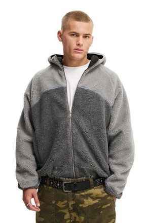 Cotton On Mens Hooded Teddy Jacket in Grey Panelling at Nordstrom, Size Xx-Large