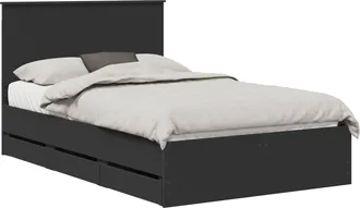 vidaXL Struttura Del Letto Nero 120 X 190 Cm Legno Ingegnerizzato Vidaxl
