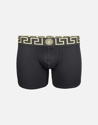 Versace Mens VERSACE Greca Border Boxer Briefs, Black - Size: 32/33/32