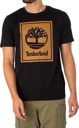 Timberland e Mens Graphic T-Shirt, Black, Black/Wheat Boot, L