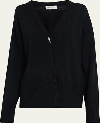 GRACE LING Cashmere Oversized V-Neck Cardigan