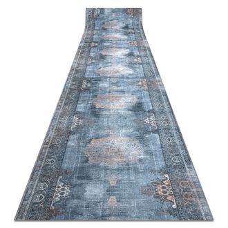 RugsX RugsX Anti-Slip Lotus Runner in Grey | Size: 120 cm x 470 cm