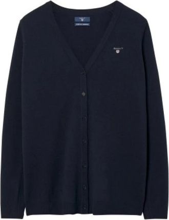 GANT Fijn V-hals Vest - Heren - Vesten - Blauw - 2XL - Wol - Truien & Vesten