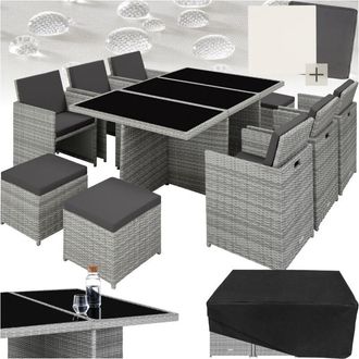 TecTake Set in rattan New York - set giardino rattan, set da giardino in rattan, rattan sintetico