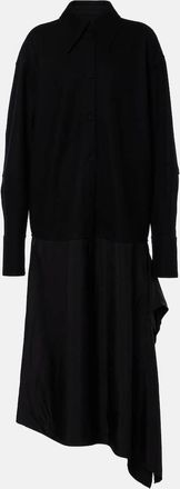 Jil Sander Asymmetric wool-trimmed shirt dress