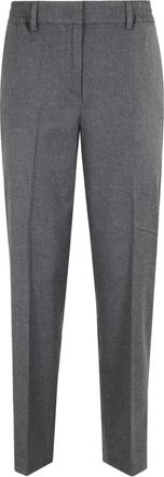 Seventy Broeken, Dames, Grijs, L, Wol, Geplooide broek