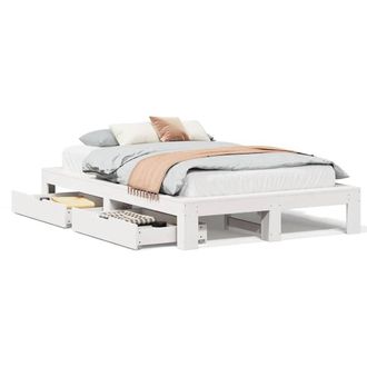 Berkfield Home Bed Frame without Mattress White 120x200 cm Solid Wood Pine | Size: Small Double