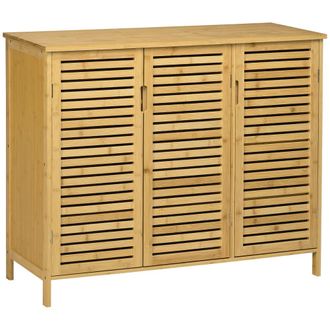HOMCOM Mueble zapatero 100x35x80 cm madera natural