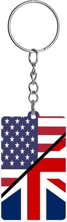 Generic American And British UK Flag Acrylic Keychain Cute Key Rings Key Chains Tags for Men Women Gifts