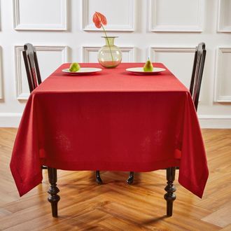 Solino Home Linen Tablecloth for Dining Table, Holiday and Everyday Table Decor - Diana in Cherry at Nordstrom, Size X-Small