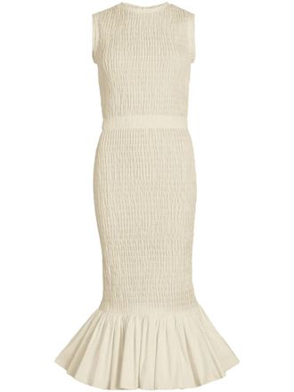 Patou smocked dress - Neutrals