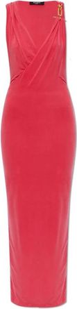 Balmain Gedrapeerde Jersey Halterjurk - Dames - Feestkleedjes - Roze - L - Kleedjes