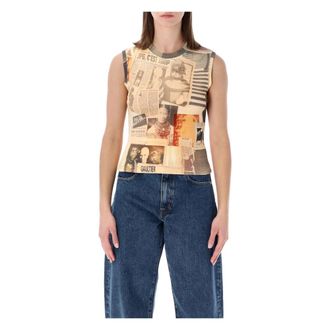 Jean Paul Gaultier Tops, Dames, Veelkleurig, S, Katoen, Cotton Rib Tank Top Journal