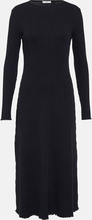 Vince Ribbed-knit cotton-blend midi dress