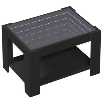 Berkfield Home Decorative Coffee Table with LED Black 73x53x45 cm Engineered Wood | Size: 73 x 53 x 45 cm