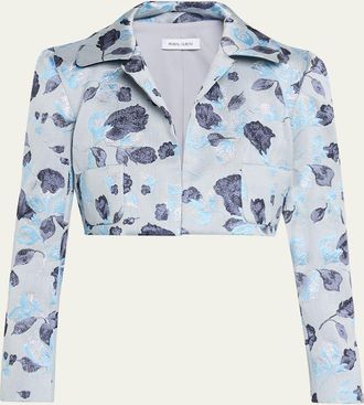 Prabal Gurung Metallic Floral Jacquard Bolero Jacket