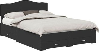 vidaXL Estructura De Cama Negro 140 X 190 Cm Madera De Ingenier&iacute;a Vidaxl