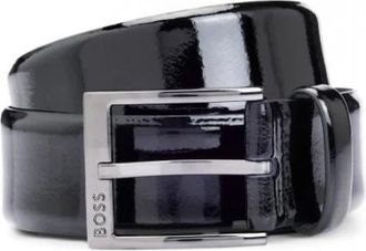 HUGO BOSS Italiaanse riem met merkembleem - Heren - Riemen - Zwart - 105 CM - Leer - Accessoires