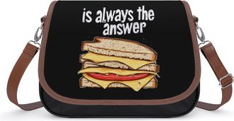 Generic Grilled Cheese Sandwich Is The Answer Small Womens Crossbody Bags Shoulder Handbag with Adjustable Strap for Travel