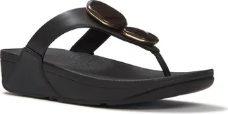 FitFlop Lulu Marbled Stone Toe Post Sandals in Black at Nordstrom, Size 11