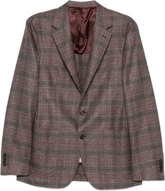 Canali Geruite blazer - Rood