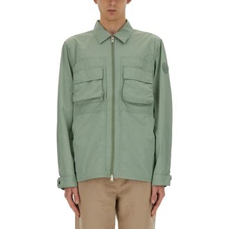 Woolrich Light Jackets, male, Green, Size: M Crinkle Overshirt