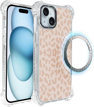 OEM Funda Para Iphone 15 Plus Ibizu Dropguard Ultra Con Magsafe, Estilo Bohemio, Delicado Estampado De Leopardo