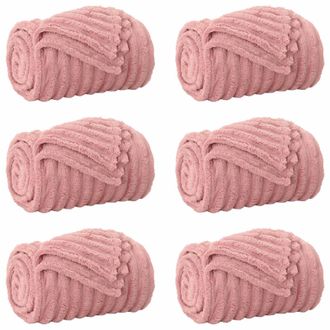 vidaXL Mantitas De Sof&aacute; 6 Pcs Rosa 150 X 130 Cm Lana Vidaxl