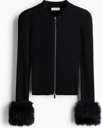 H&M Cardigan mit Zipper - Schwarz