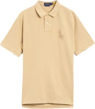 Polo Ralph Lauren Big Pony Logo Klassiek Poloshirt - Heren - Polos - Beige - M - Katoen - Tops