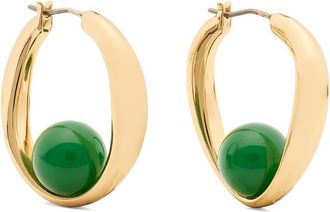 Kate Spade New York Harmony Hoops Womens Earring Green, Glass
