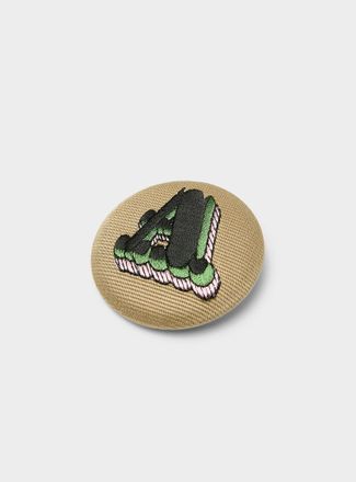 Undercover Mens A embroidered badge pin