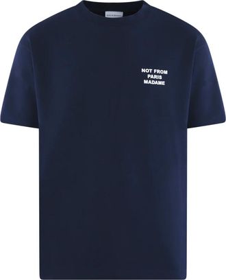 Dr&ocirc;le de Monsieur Heren Slogan T-shirt - Heren - T-shirts - Blauw - XL - Tops