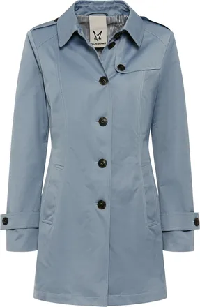 Fuchs Schmitt Kurzmantel FUCHS SCHMITT, Damen, Gr. 34, bleue, Web, Obermaterial: 58% Baumwolle, 42% Polyester, unifarben, regular fit normal, mit Riegel abgesteppte