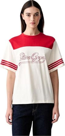 Stine Goya Tops, Dames, Beige, XS, Katoen, T-shirt met korte mouwen