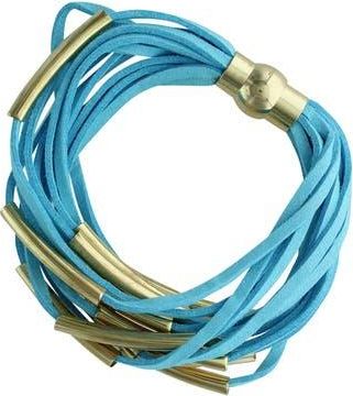 Olivia Welles Bali Faux Suede Layer Bracelet in Gold/Blue at Nordstrom Rack