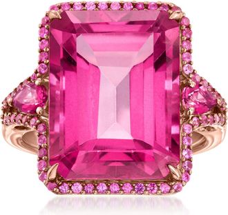 Ross-Simons Pink Topaz Ring With. Pink Sapphires in 14kt Rose Gold