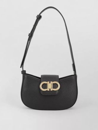 Ferragamo shoulder bag pebbled texture adjustable strap