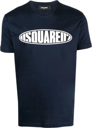 Dsquared2 Surf Board Logo T-Shirt - Heren - T-shirts - Blauw - S - Katoen - Tops