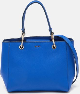 DKNY Dkny Julius Md Blue Leather Tote Bag