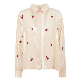 Des_Phemmes DES Phemmes, Dames, Blouses & Shirts, Beige, Maat: S Viscose