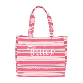 Juicy Couture Gestreepte Roze Winkelmand met Afneembare Schouderband - Dames - Shoppers - Veelkleurig - ONE Size - Tassen
